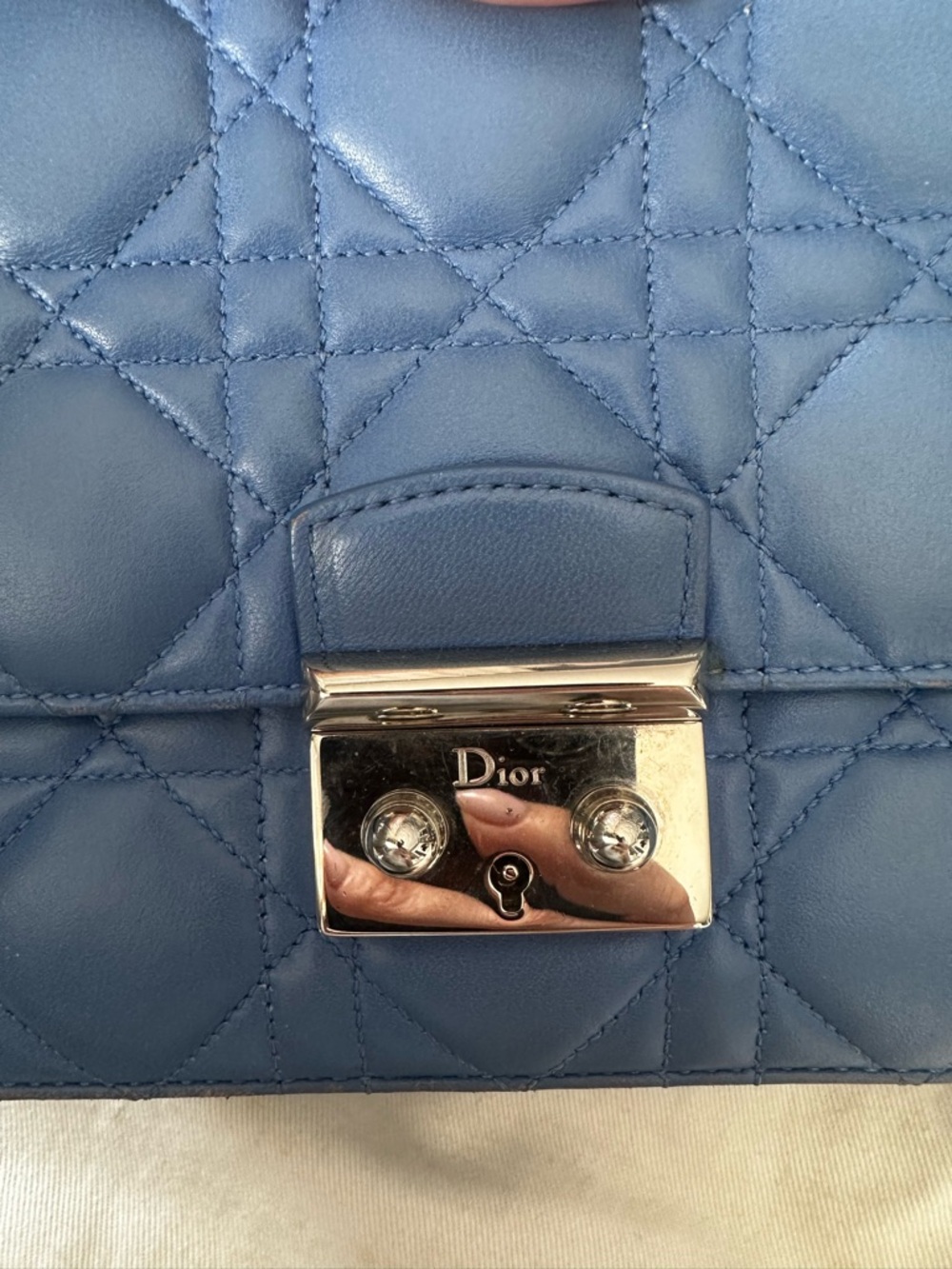 Dior Small Quilted Leather Mini Bag in Periwinkle Blue - Picture 2 of 12
